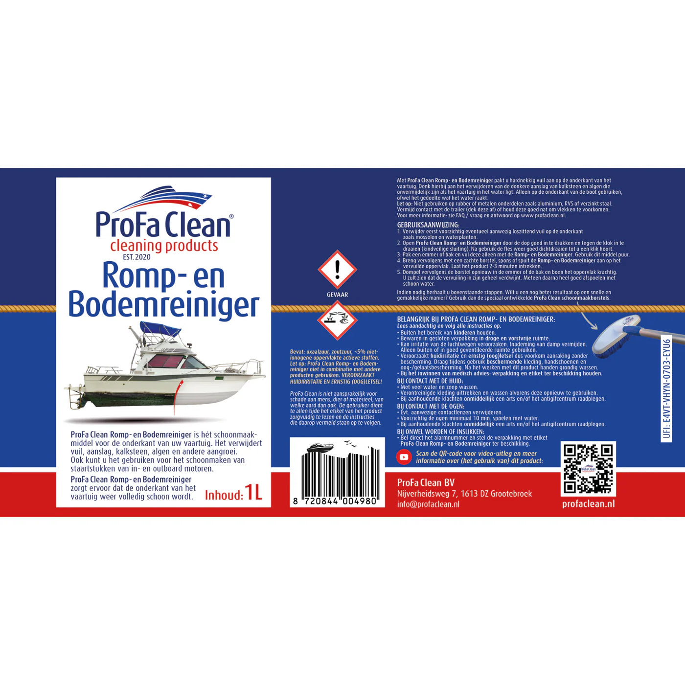 Romp- en Bodemreiniger (1L) - Reinig grondig en gemakkelijk uw onderwaterschip